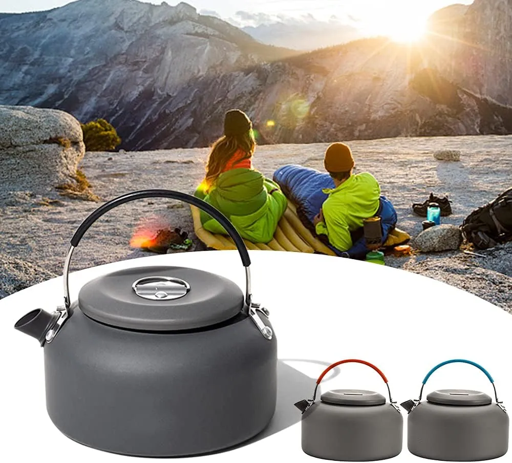 0.8L/1.4L Weight Aluminum Teapot Kettle Coffee Pot for Camping Hiking Backpacking