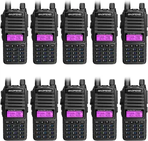 10 Packs BAOFENG UV-82HP Radio High Power 5W UV-82 Two Way Radio Long Range Dual PTT Dual Band Upgrade BF-F8HP Portable Radio 2000mAh
