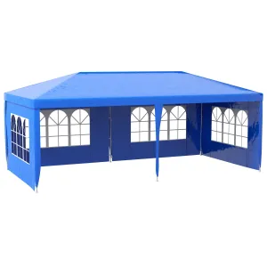 10' x 20' Large Party Tent with Removable Windows & Canopy, Blue