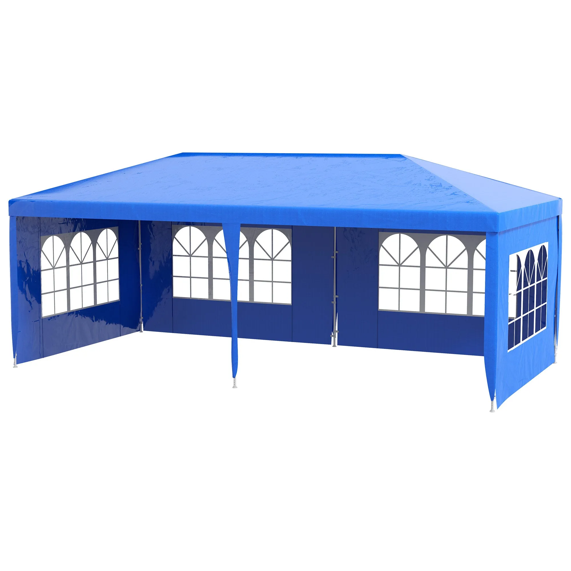 10' x 20' Large Party Tent with Removable Windows & Canopy, Blue