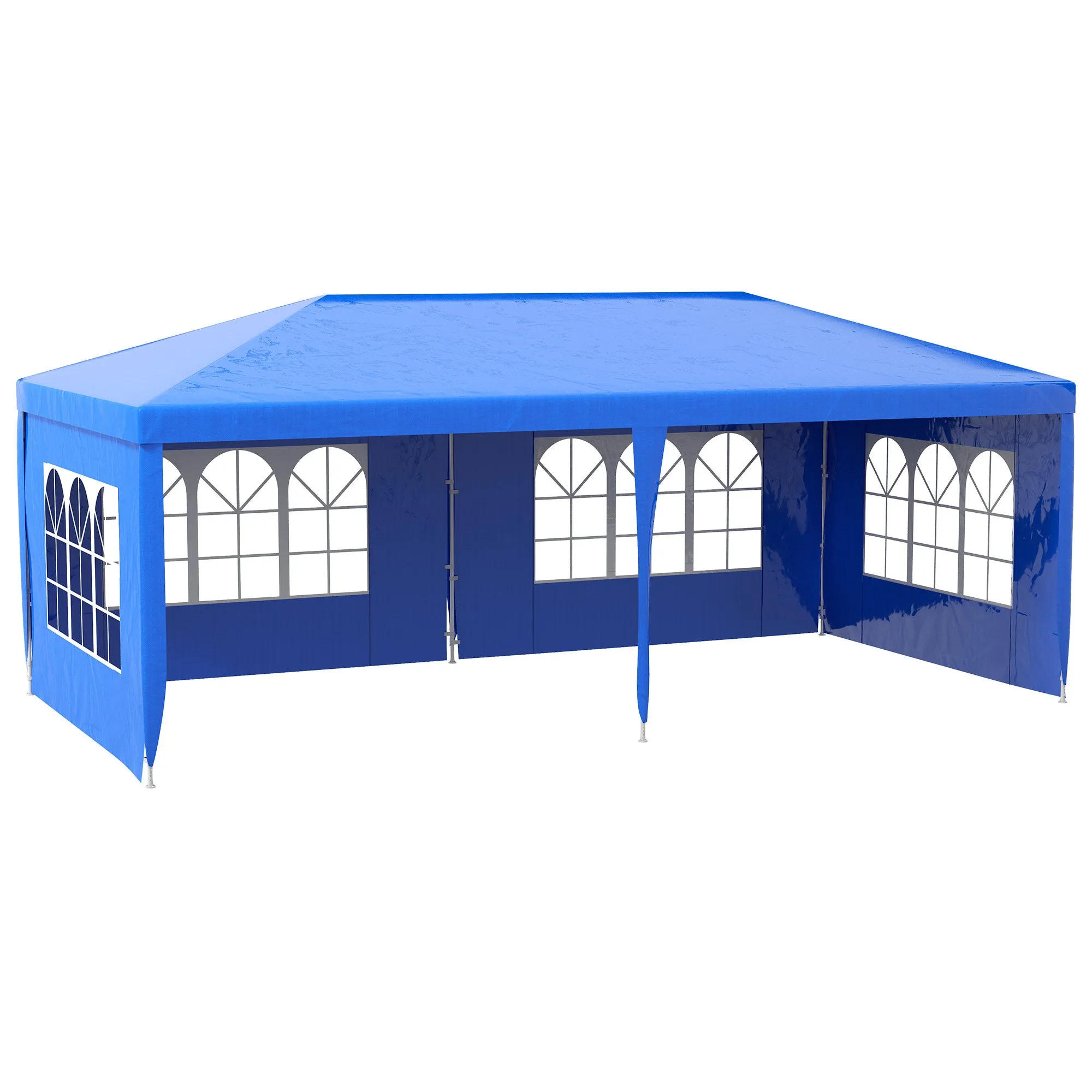 10' x 20' Large Party Tent with Removable Windows & Canopy, Blue