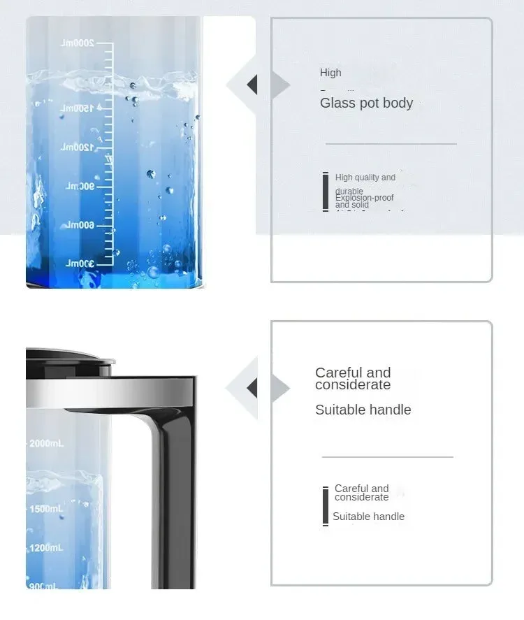100-240V 2L Electric Hydrogen Rich Water Kettle Water Ionizer Machine Water filter Drink Hydrogen Water Generator