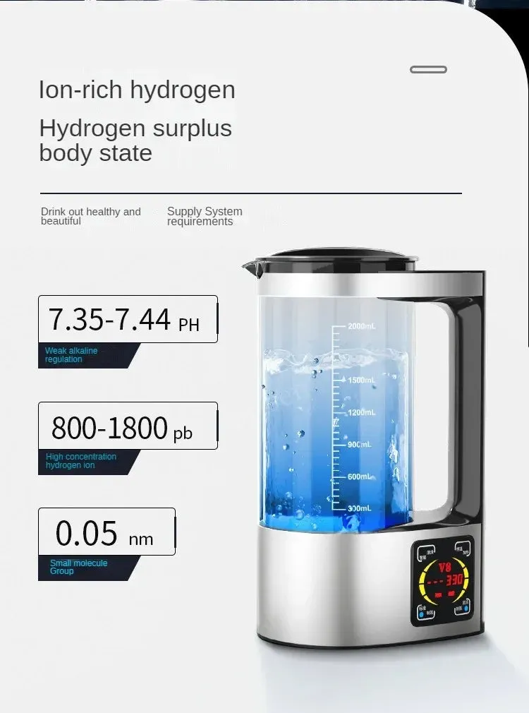 100-240V 2L Electric Hydrogen Rich Water Kettle Water Ionizer Machine Water filter Drink Hydrogen Water Generator