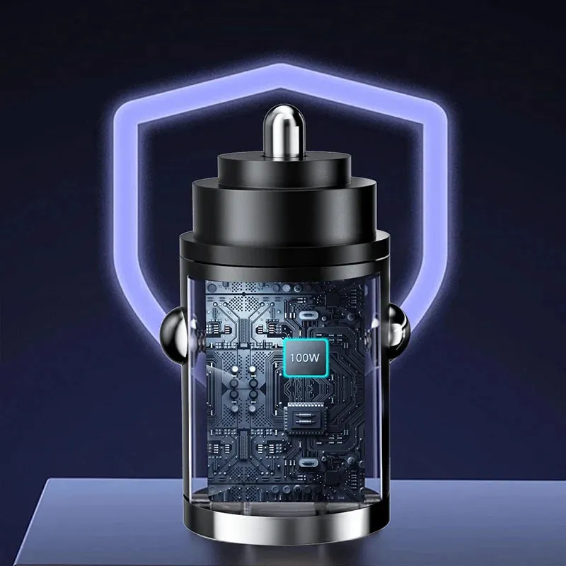 100W Car Charger PD Fast Charging/QC3.0, USB Type C for iPhone