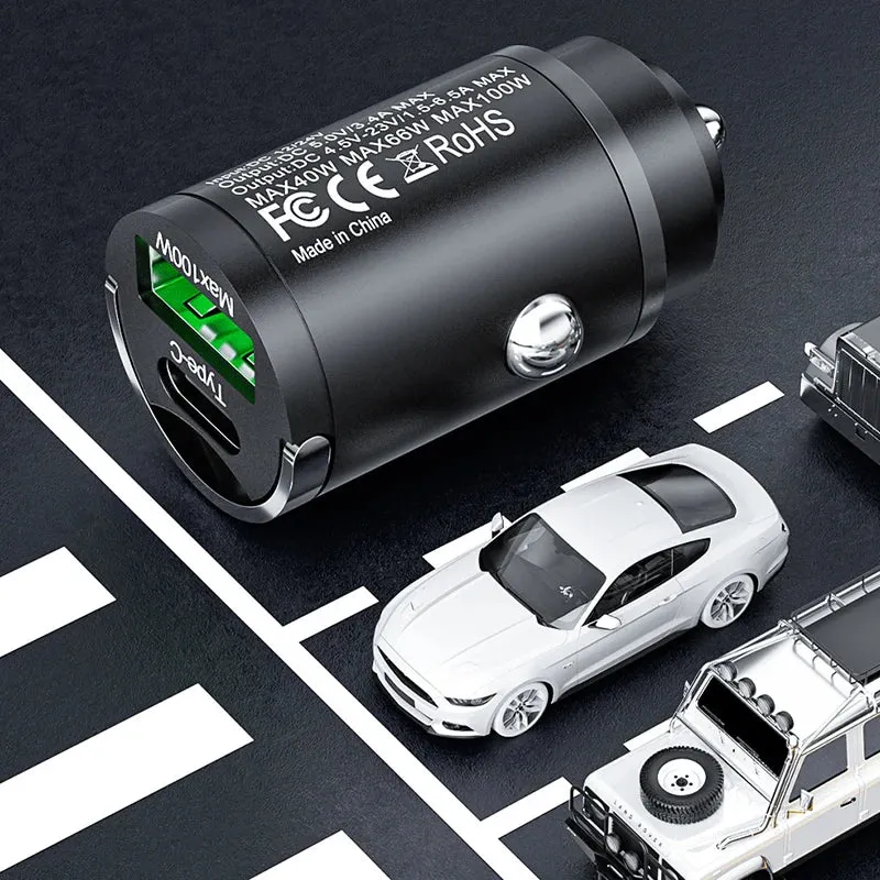 100W Car Charger PD Fast Charging/QC3.0, USB Type C for iPhone