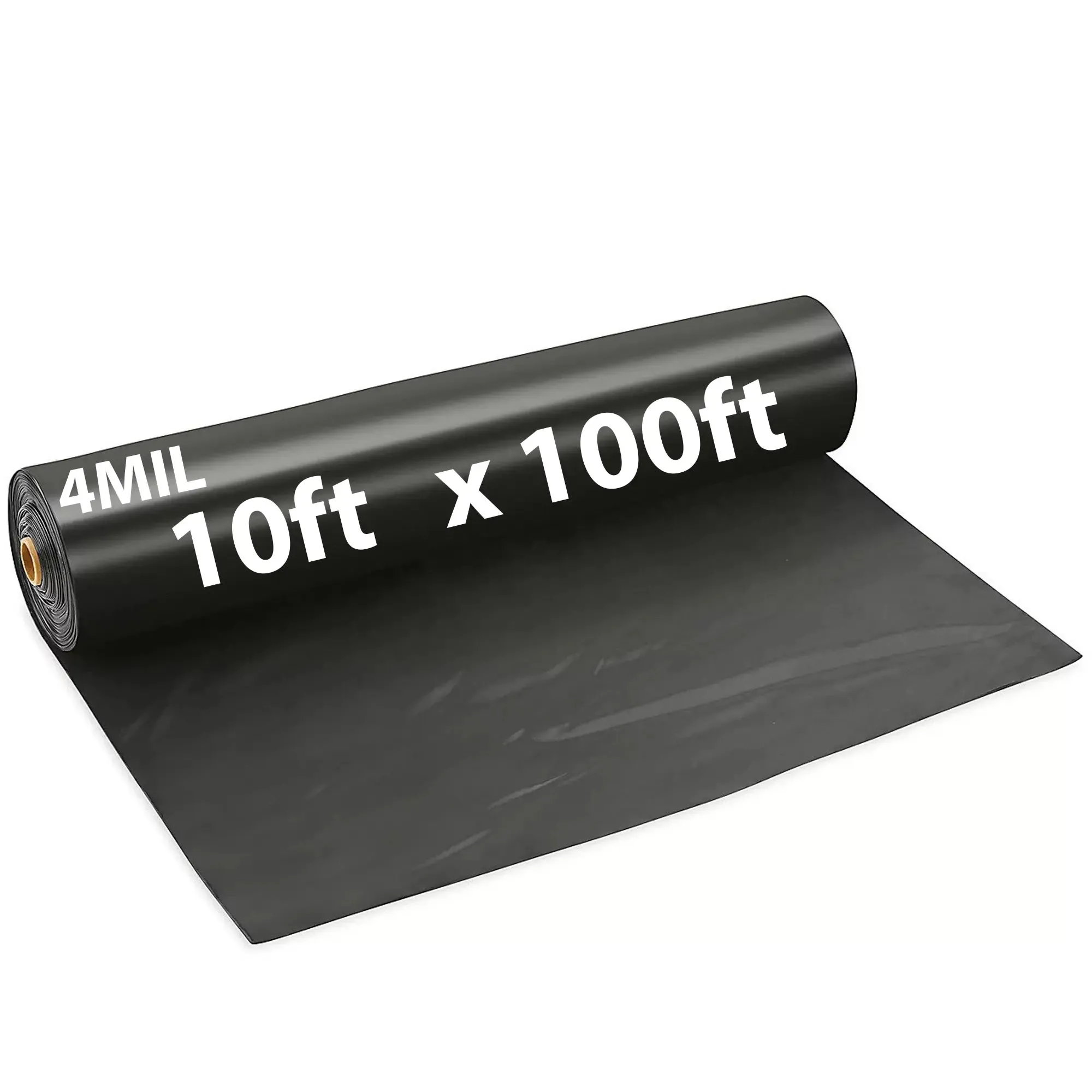 10ftX100ft Black Poly Tarp 4 Mil Low Density LDPE 1 Roll