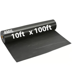 10ftX100ft Black Poly Tarp 4 Mil Low Density LDPE 1 Roll