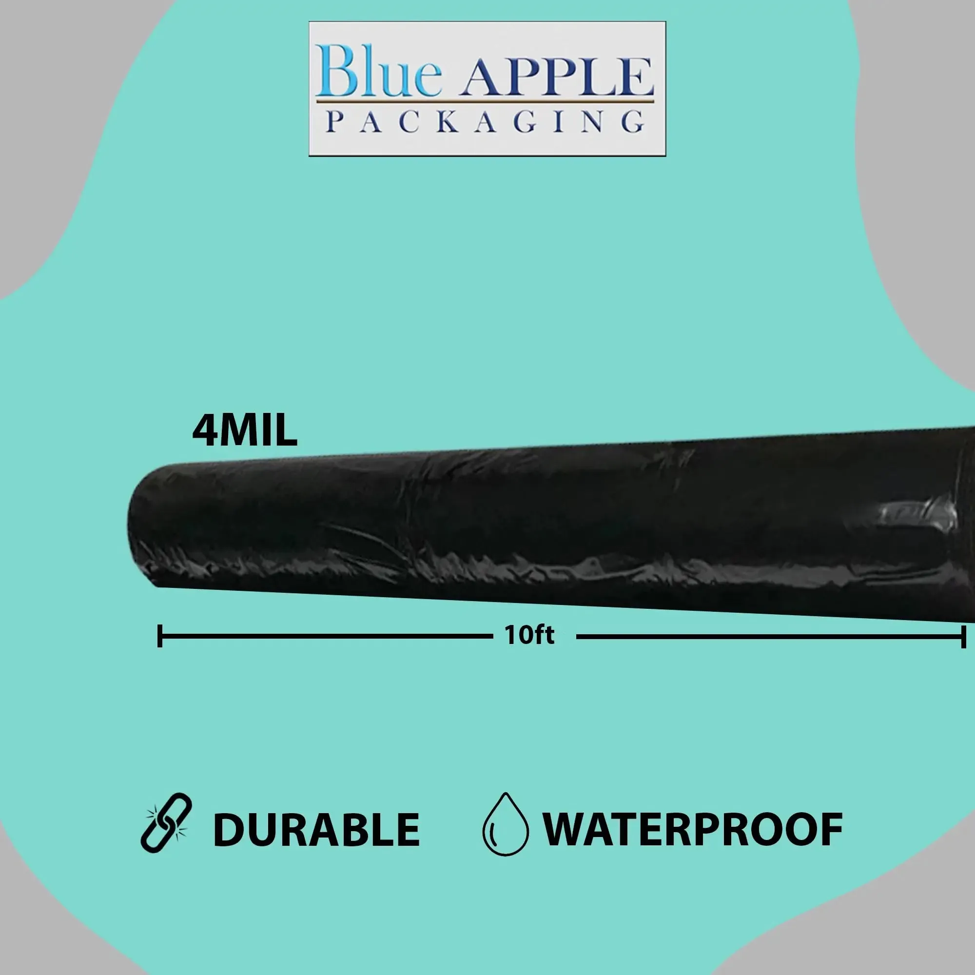 10ftX100ft Black Poly Tarp 4 Mil Low Density LDPE 1 Roll