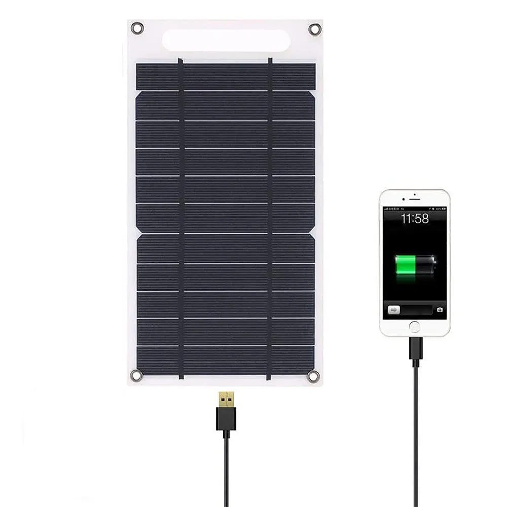10W Waterproof Solar Panel USB Charger - Portable Outdoor Solar Charger for Mobile Phone, Power Bank, Camping, Hiking