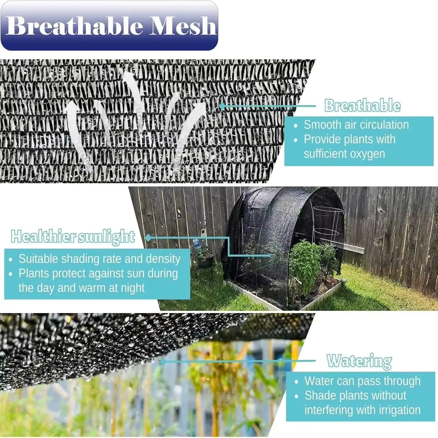 10X20Ft Shade Cloth for Garden, 90% Black Sun Shade Mesh for Plants Heat Protection, Outdoor Sunblock Mesh Tarp for Greenhouse, Plant Cover, Balcony, Gazebo, Deck, Porch, Carport