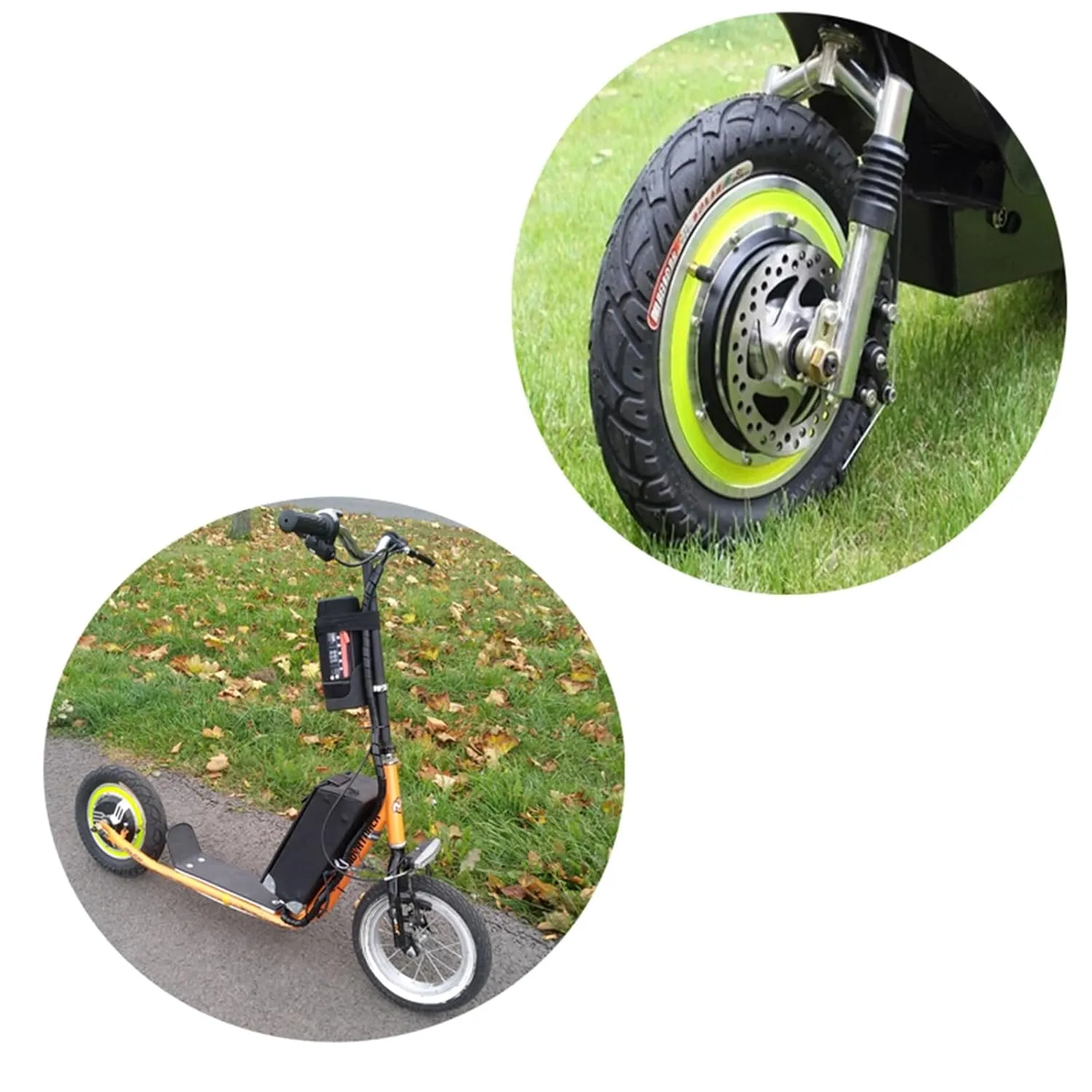 12 inch Electric Scooter Hub Motor Wheel 48V 500W Wheel Motor Brushless Gearless Hub Motor E Scooter Conversion Kits 30H Magnet (12inch 48V500W)