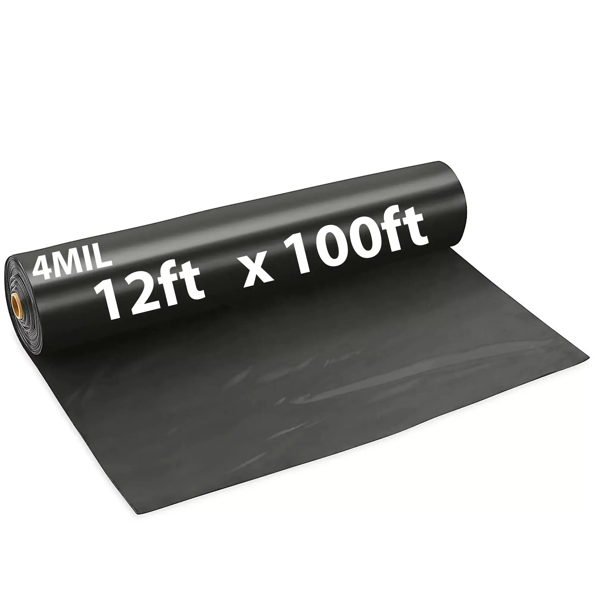 12ftX100ft Black Poly Tarp 4 Mil Low Density LDPE 1 Roll