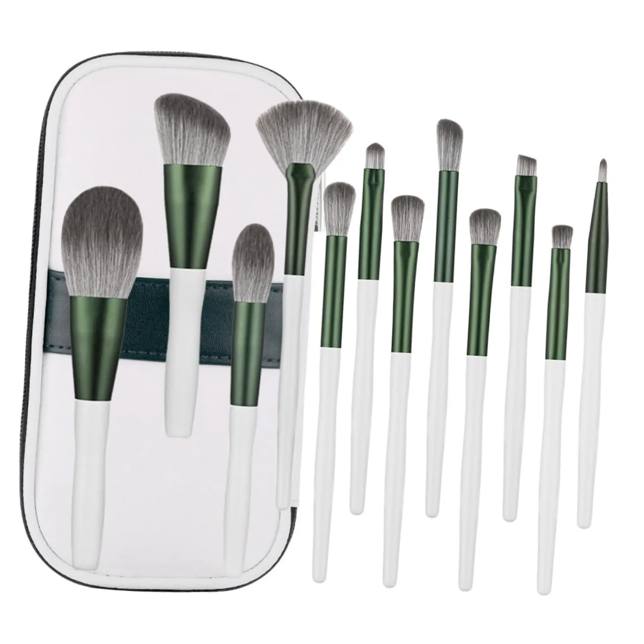 12pcs Professional Makeup Brush Set with Handles Soft Eye Brushes for Foundation Blush and Powder Includes Travel Bag for and Personal Use