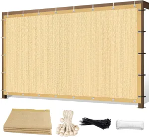 12'X 16' 90% Sun Shade Cloth Outdoor Patio Wheat Pergola Shades Cover Privacy Screen UV Block Porch Screens Canopy for Patio Outside Outdoor