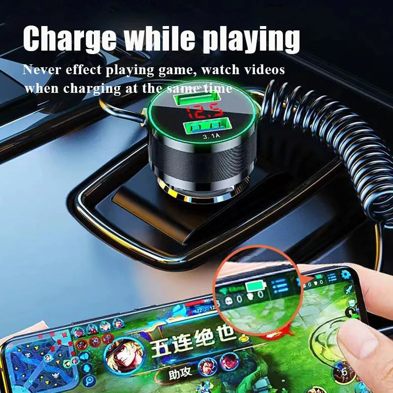 150W USB Car Charger Adapter - Fast Charge with 3-in-1 Cable
