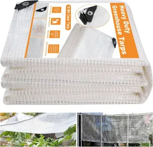 16 Mil Greenhouse Cover,Clear Plastic Tarps Heavy Duty Waterproof 20x30,UV Resistant Poly Clear Tarps with Grommets, Greenhouse Heavy Duty Tarp for Gardening, Farming, Nursery, Garden