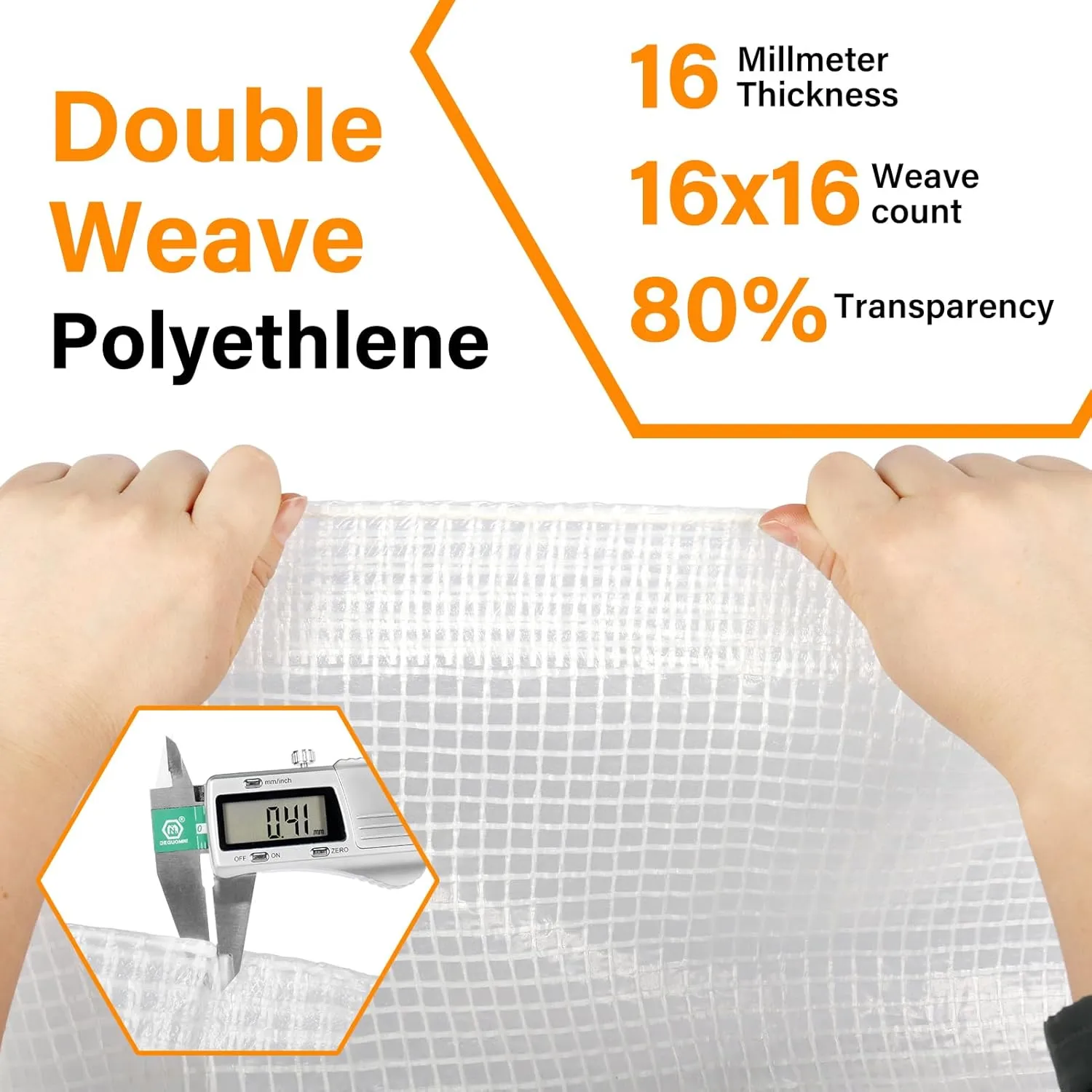 16 Mil Greenhouse Cover,Clear Plastic Tarps Heavy Duty Waterproof 8x10,UV Resistant Poly Clear Tarps with Grommets, Greenhouse Heavy Duty Tarp for Gardening, Farming, Nursery, Garden