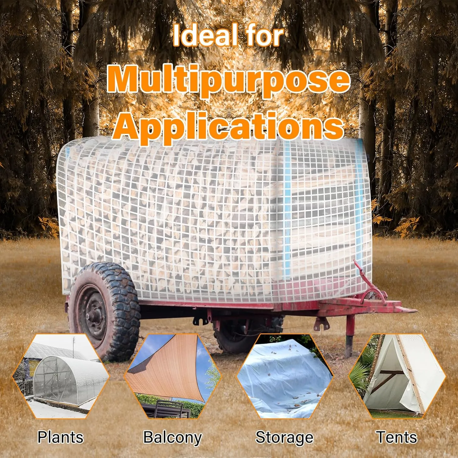 16 Mil Greenhouse Cover,Clear Plastic Tarps Heavy Duty Waterproof 8x12,UV Resistant Poly Clear Tarps with Grommets, Greenhouse Heavy Duty Tarp for Gardening, Farming, Nursery, Garden