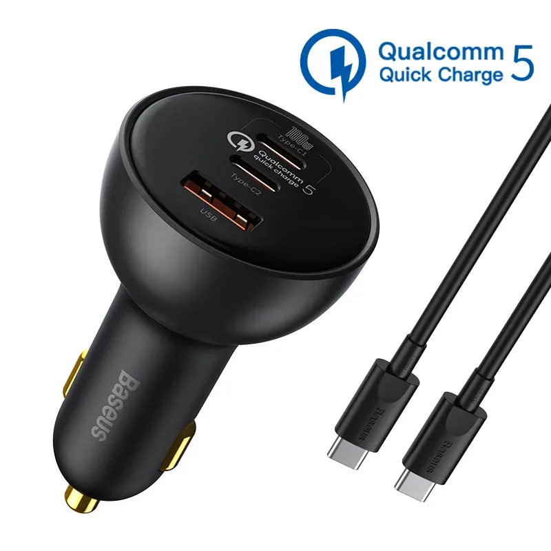 160W Car Charger  QC 5.0 Fast PD3.0 Charging USB Type C