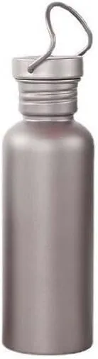 1PC Outdoor Pure Titanium Sports Bottle Large Capacity Camping Water Bottle with Lid(600ML)
