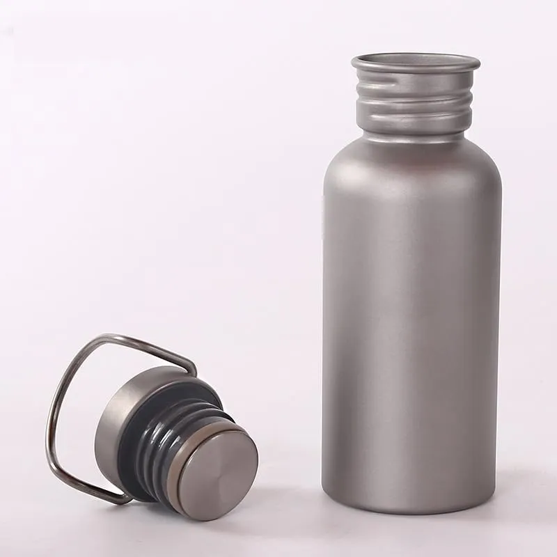 1PC Pure Titanium Outdoor Sports Kettle Camping Mountaineering Travel Cycling Large-capacity Single-layer Water Cup(750ML)