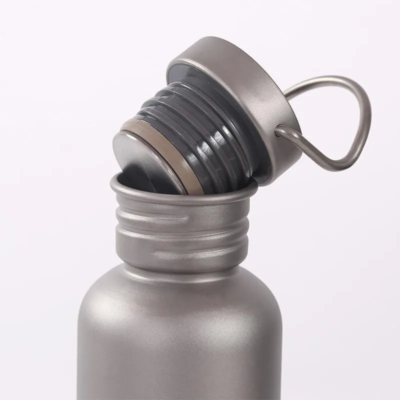 1PC Pure Titanium Outdoor Sports Kettle Camping Mountaineering Travel Cycling Large-capacity Single-layer Water Cup(750ML)