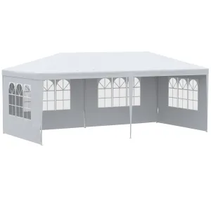 20' x 10' Gazebo Canopy Party Tent, Removable Side Walls, Outdoor Events, White
