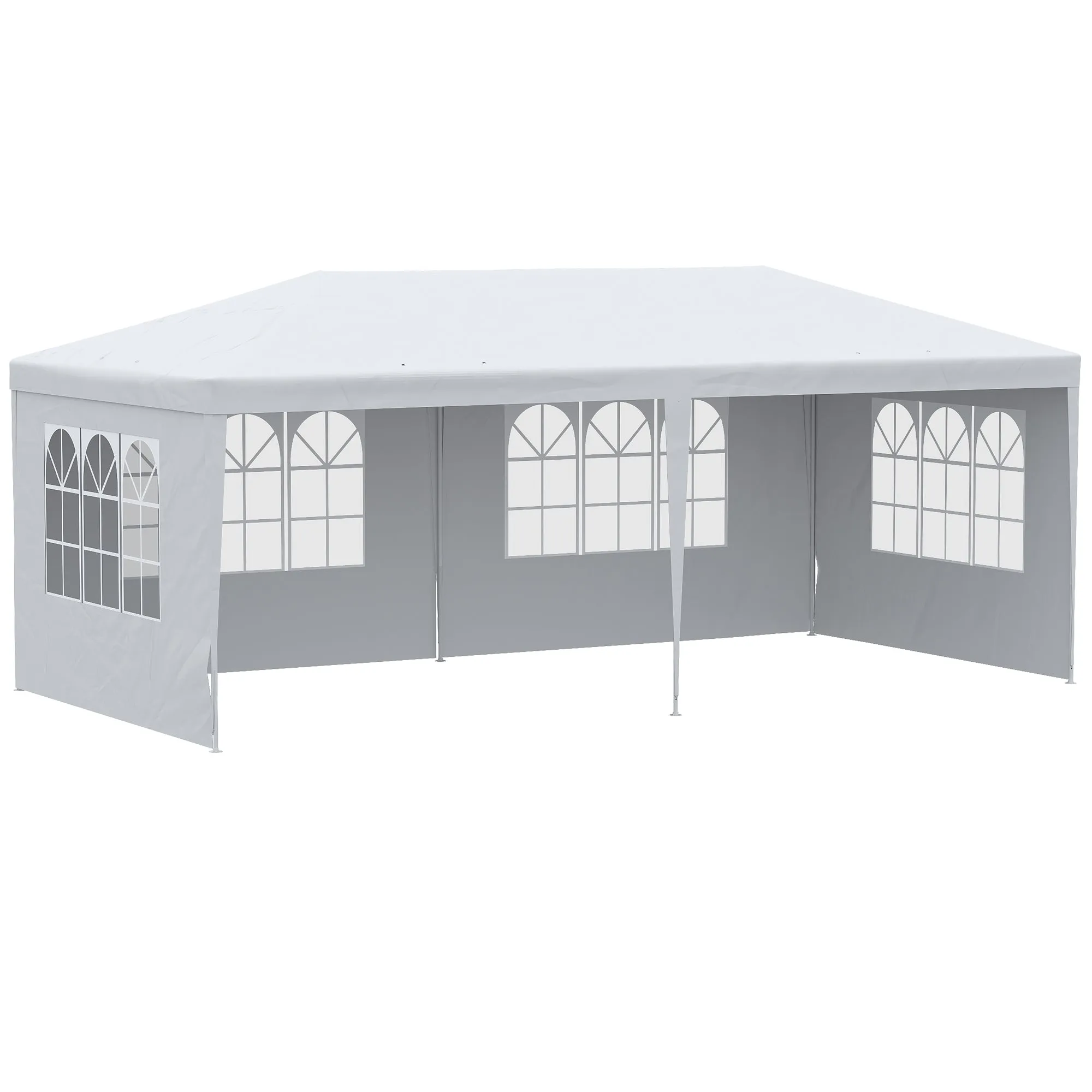 20' x 10' Gazebo Canopy Party Tent, Removable Side Walls, Outdoor Events, White