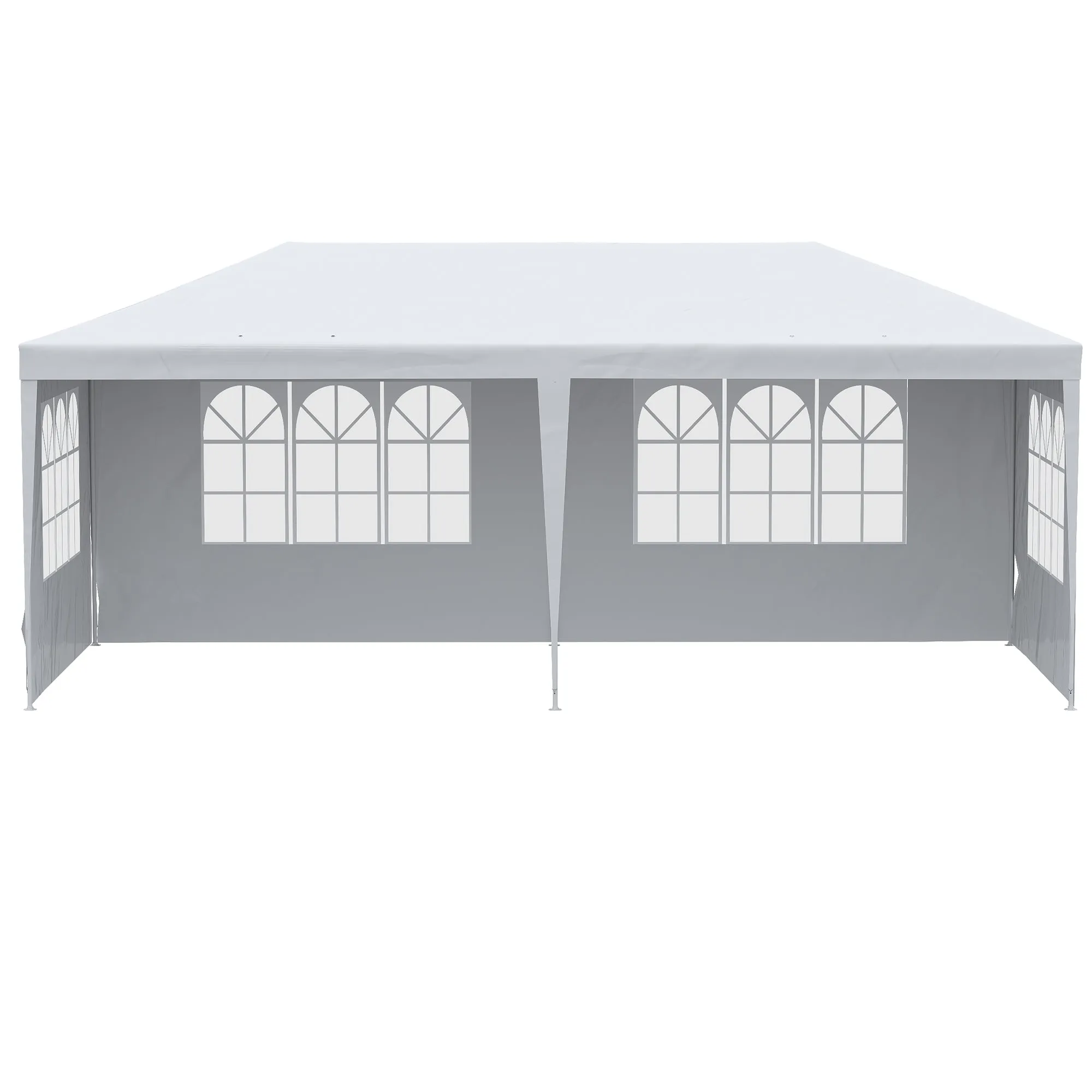 20' x 10' Gazebo Canopy Party Tent, Removable Side Walls, Outdoor Events, White