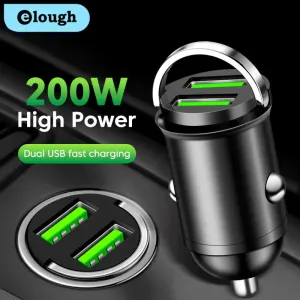 200W Mini Dual Ports USB Car Charge - Fast Charging
