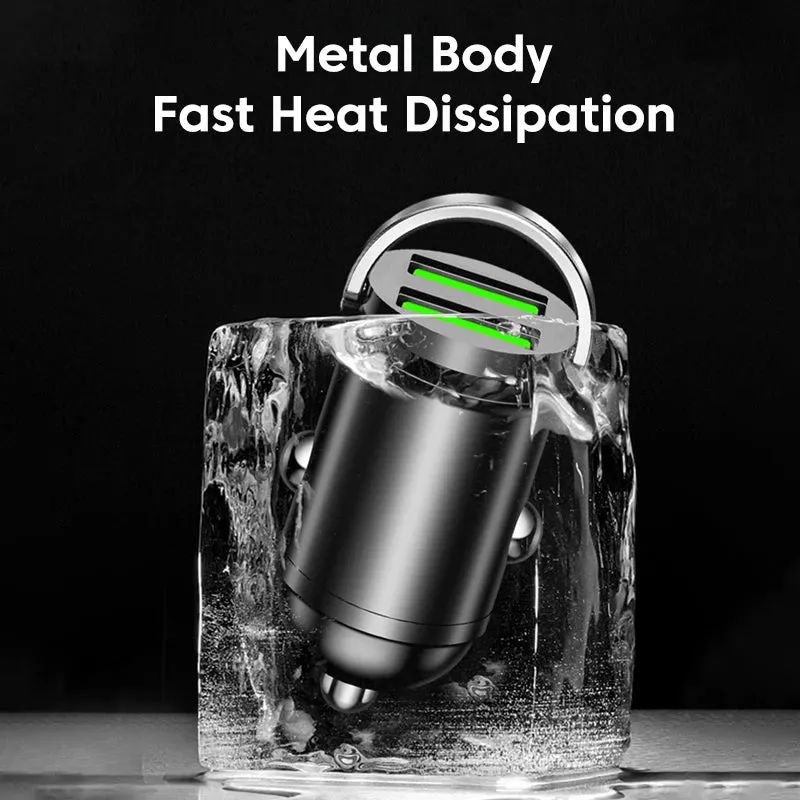 200W Mini Dual Ports USB Car Charge - Fast Charging