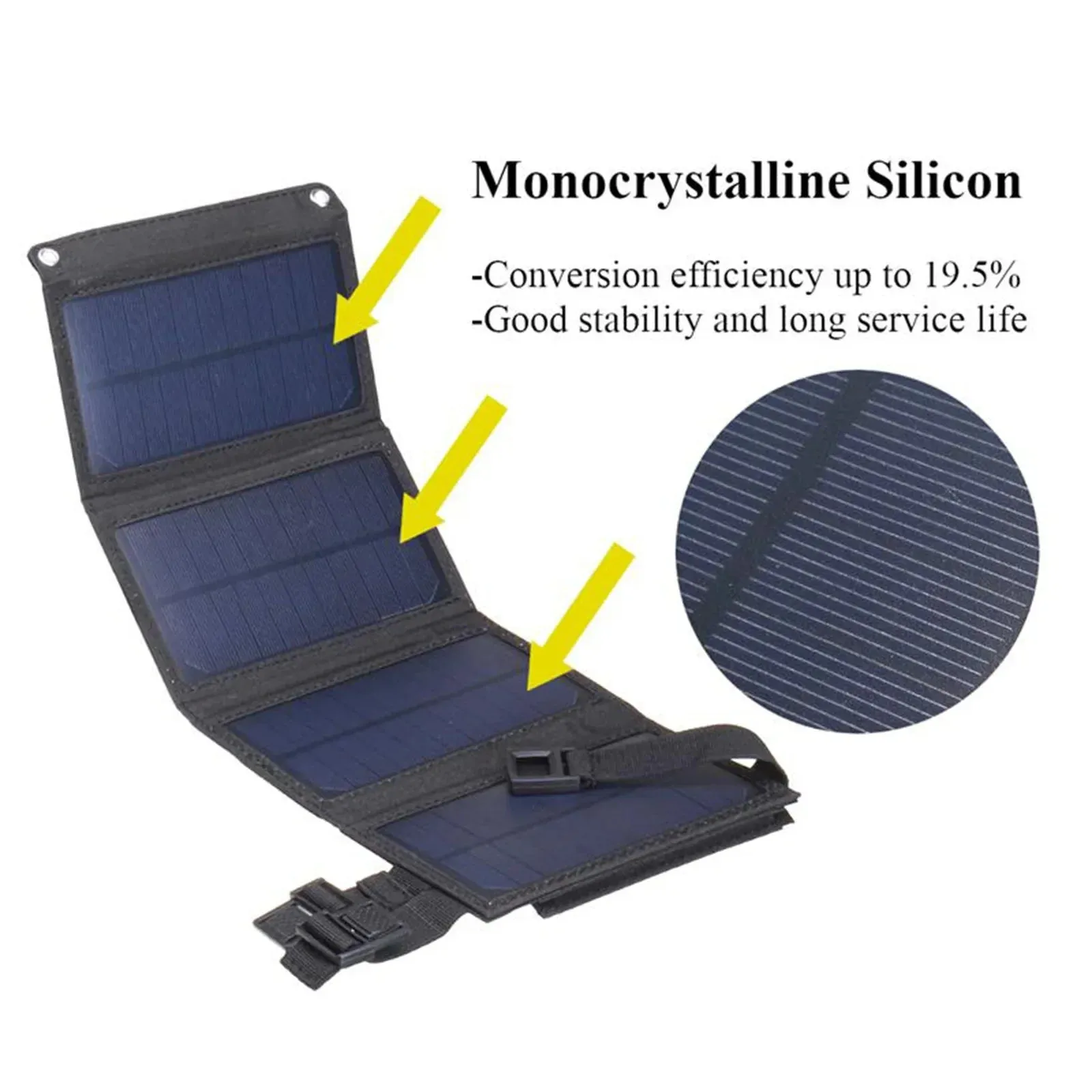 20W 5V Foldable USB Solar Panel Battery Charger for Camping and Hiking
