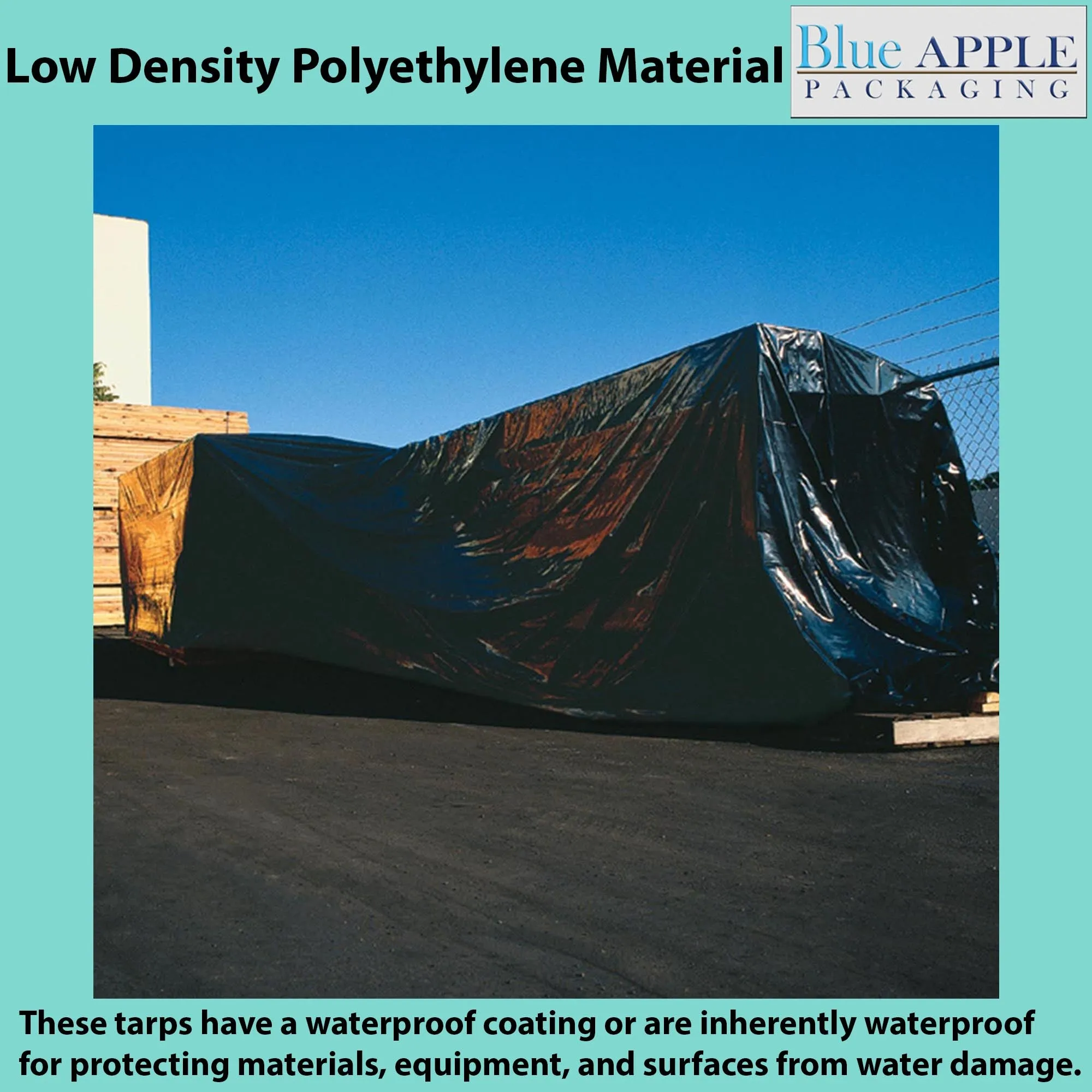 24ftX100ft Black Poly Tarp 6 Mil Low Density LDPE 1 Roll