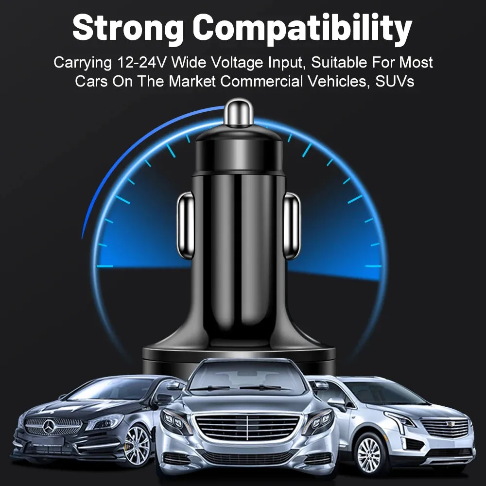 250W LED Car Charger - 5 Ports Fast Charge PD QC3.0/USB C