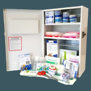 26-50 Person Wall Mounted Portrait Heavy Duty Metal First Aid Cabinet