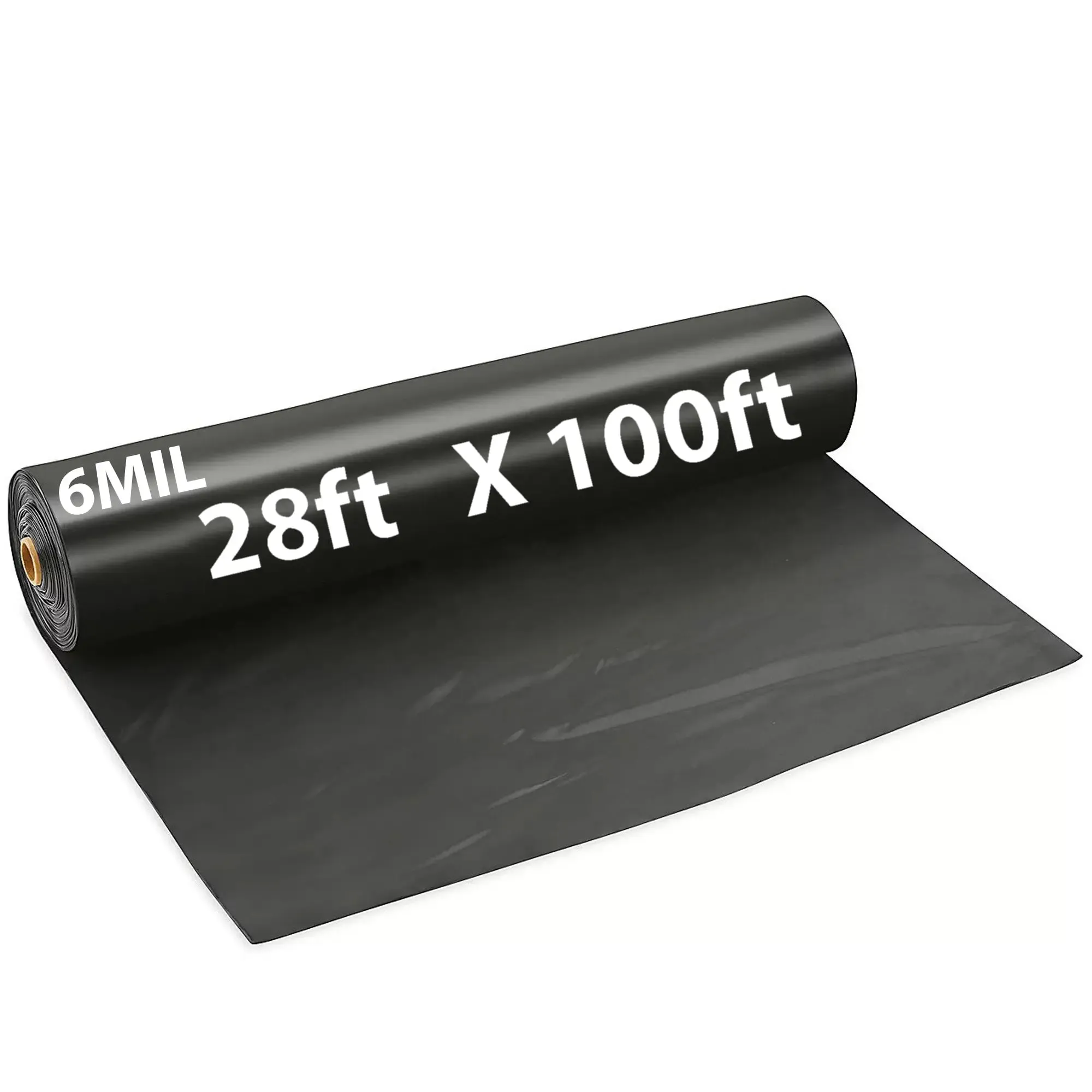 28ftX100ft Black Poly Tarp 6 Mil Low Density LDPE 1 Roll
