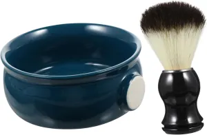 2pcs Ceramic Shaving for Men Shaving Brush Soap Bowl Retro Design for Comfortable Grooming for Travel and Daily Use Lathering Brush for Softening Beards
