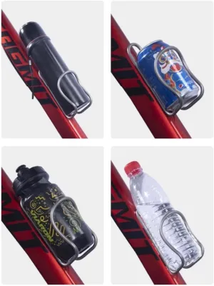 2X Bicycle Kettle Rack Titanium Alloy Hollow Riding Water Bottle Cage Holder with Screws Style A
