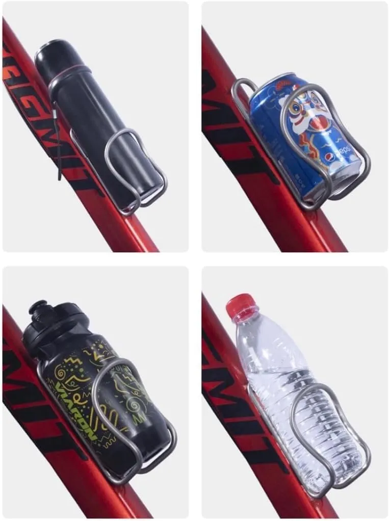 2X Bicycle Kettle Rack Titanium Alloy Hollow Riding Water Bottle Cage Holder with Screws Style A