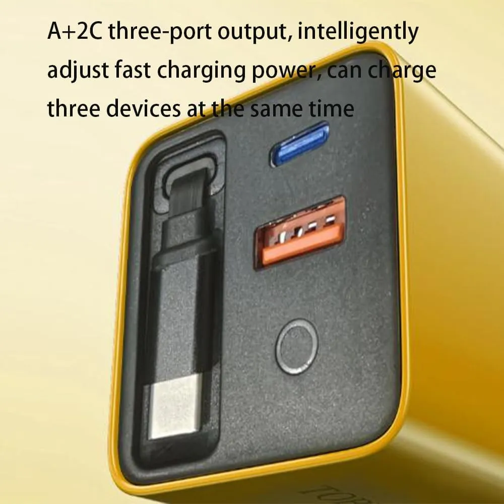 3 in 1 Gan Charger, 80 Watt Charger, Retractable 80 Watt All in One Chargers for iPhone, Phone and Laptops (Green)