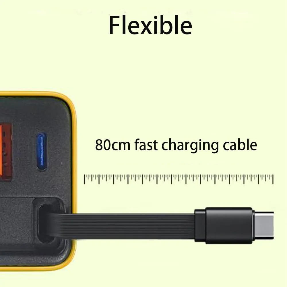 3 in 1 Gan Charger, 80 Watt Charger, Retractable 80 Watt All in One Chargers for iPhone, Phone and Laptops (Green)