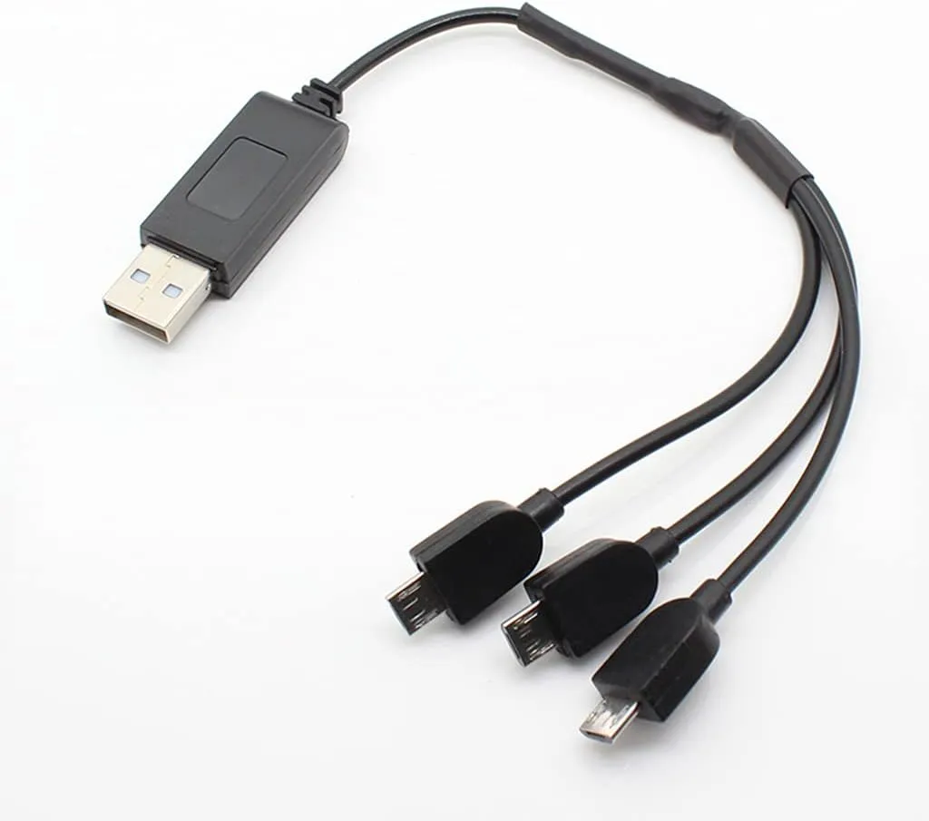 3 in 1 USB Battery Charger Charging Cable RC Replacement Spare Parts for WLtoys XK K127 RC Helicopter