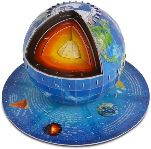 3D Puzzles for Kids Ages 8-10-12-14 Earth Globe DIY Geography Puzzle, Educational Learning Toys 3D Jigsaw World Globe Map Model Kit Teaching Aids Birthday Christmas Gift for Boys Girls, 50 Pieces