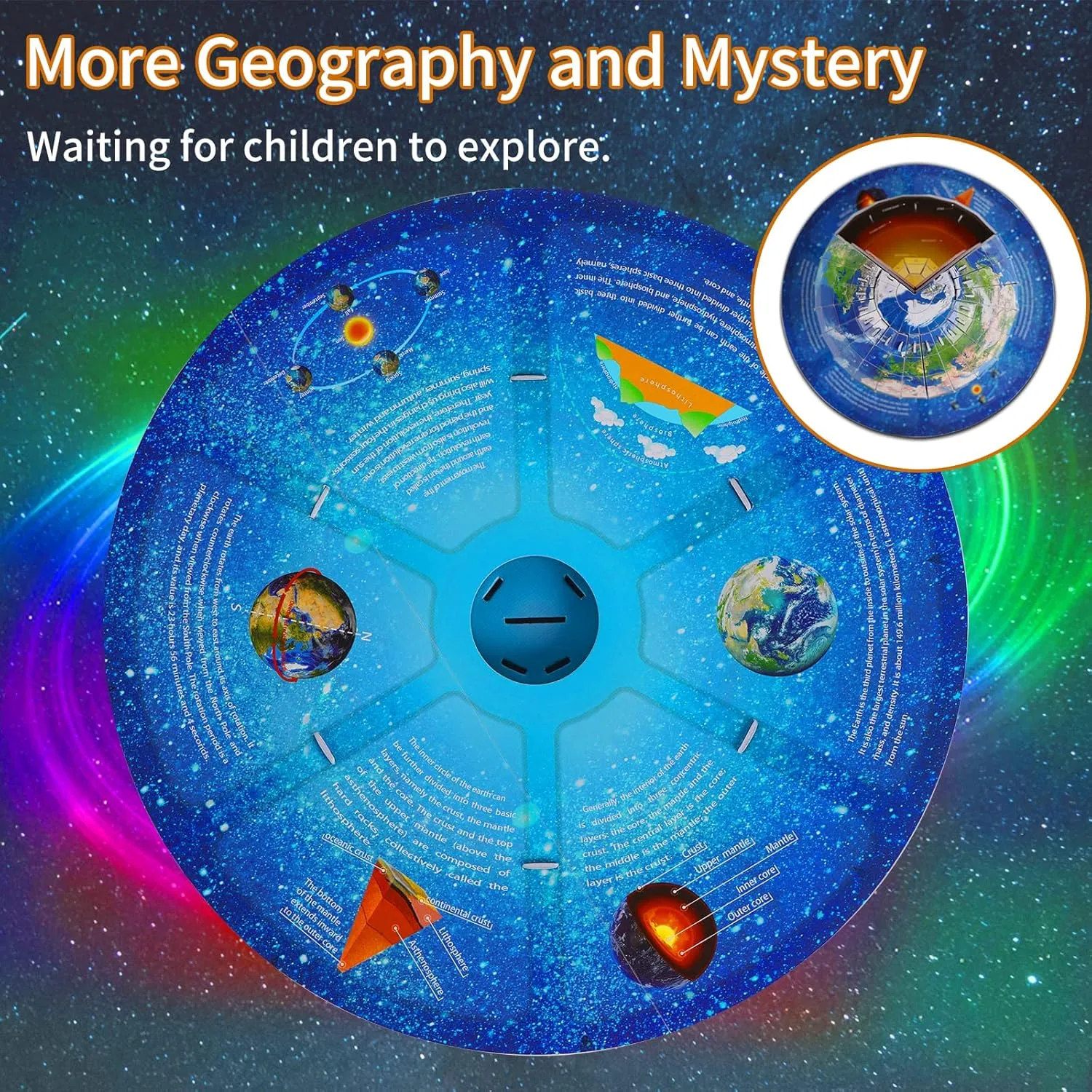 3D Puzzles for Kids Ages 8-10-12-14 Earth Globe DIY Geography Puzzle, Educational Learning Toys 3D Jigsaw World Globe Map Model Kit Teaching Aids Birthday Christmas Gift for Boys Girls, 50 Pieces