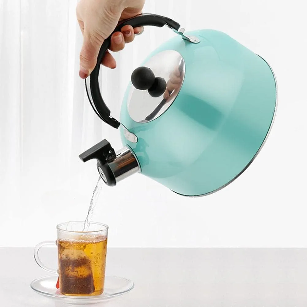 3L Tea Kettle, Stainless Steel Whistles Camping Bottle, Lightweight Teapot for Camping Trips Hiking Cooking Barbecue