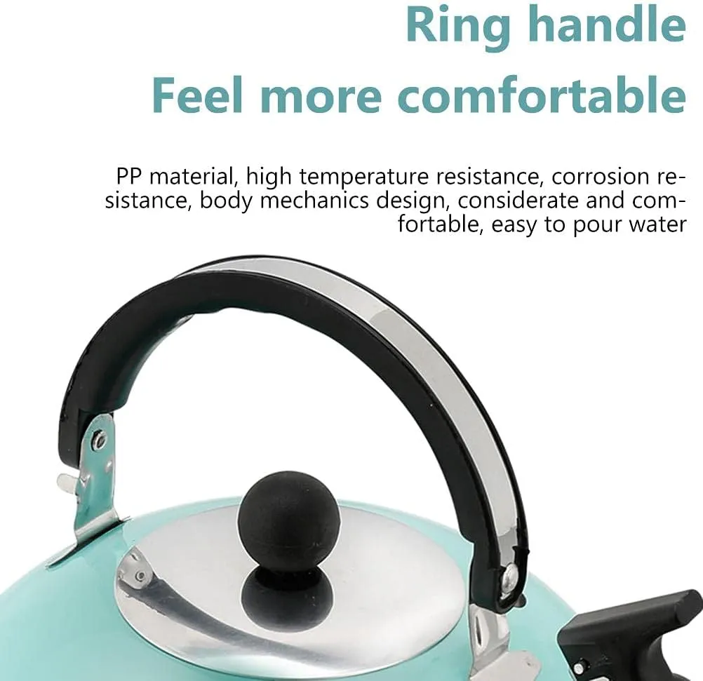3L Tea Kettle, Stainless Steel Whistles Camping Bottle, Lightweight Teapot for Camping Trips Hiking Cooking Barbecue