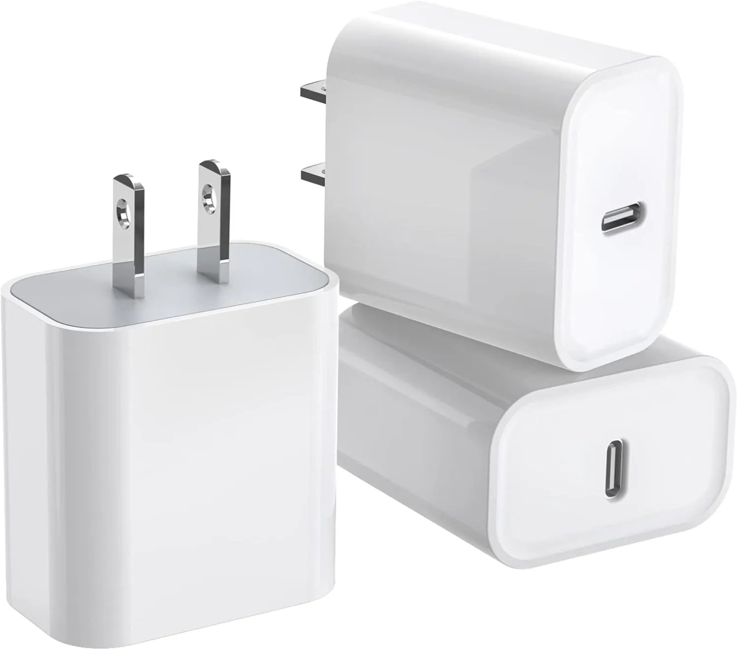3Pack iPhone 16/15 Charge Block,USB C Charger,i Phone Charger Adapter Quick Fast Charger Adapter Plug 20W Power Delivery Type C Fast Charging Block for iPhone 16/15/14/13/12,iPad Pro/Air/Mini/AirPods