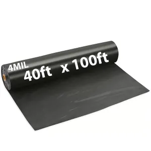40ftX100ft Black Poly Tarp 4 Mil Low Density LDPE 1 Roll