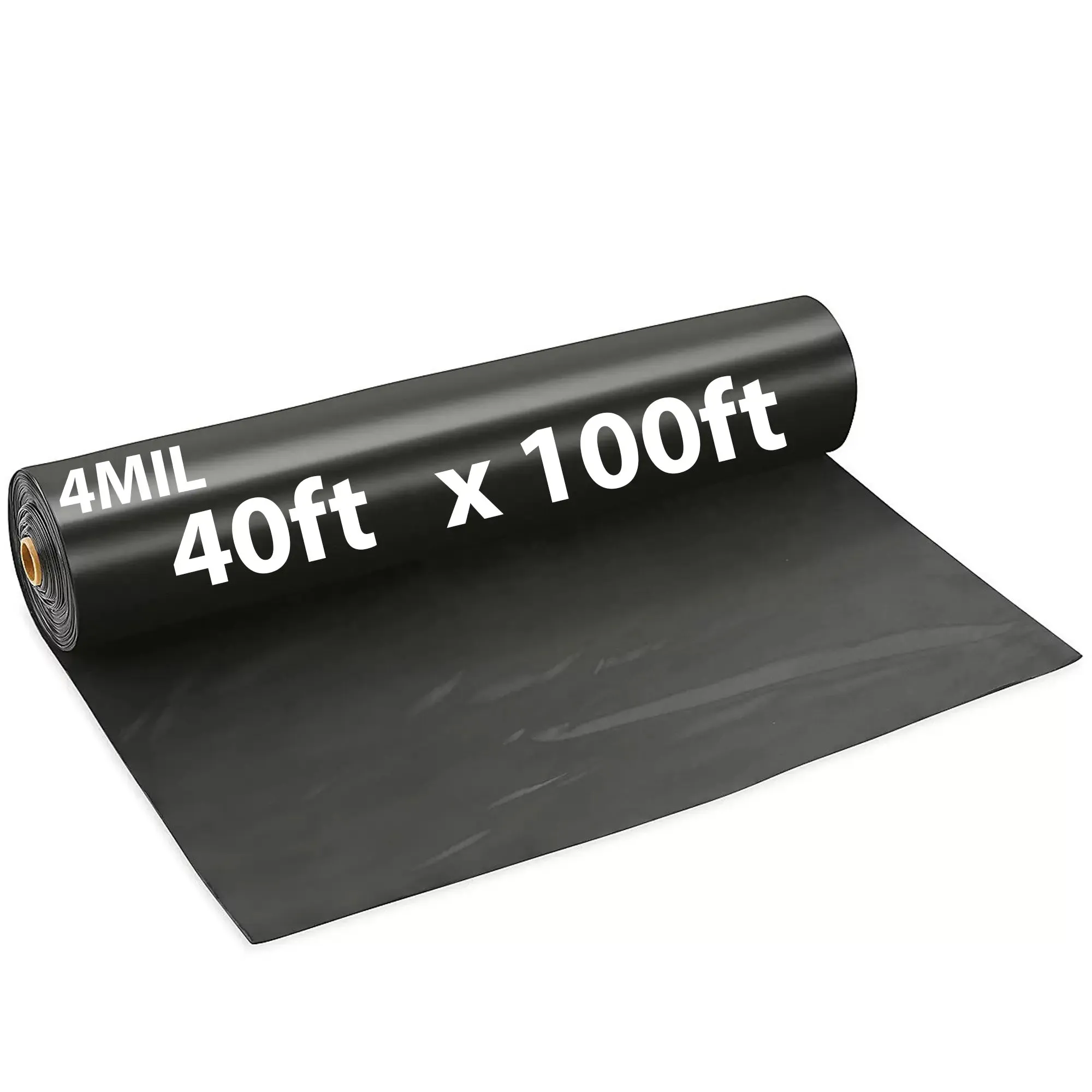 40ftX100ft Black Poly Tarp 4 Mil Low Density LDPE 1 Roll
