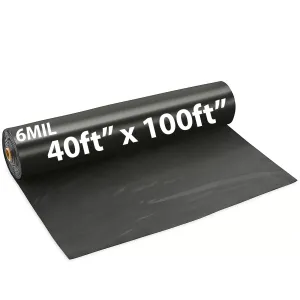 40ftX100ft Black Poly Tarp 6 Mil Low Density LDPE 1 Roll
